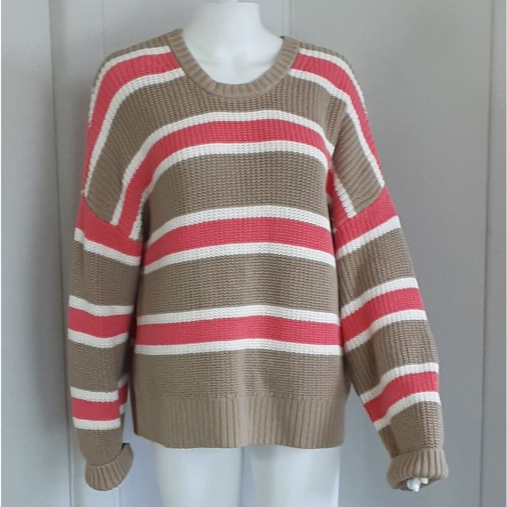 GAP Oversize Drop Shoulder 100% Cotton Shaker Ribbed Pullover Sweater Sz L-NWOT